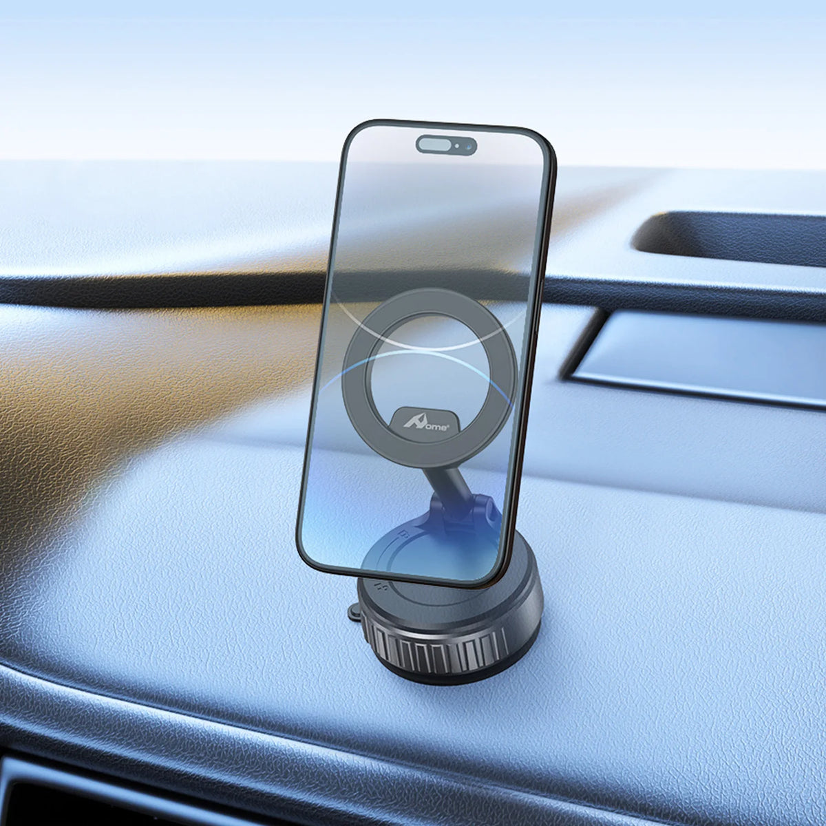 Soporte Magnético para Móvil en Coche — Ventosa 360° para Salpicadero