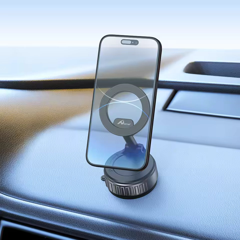 Soporte Magnético para Móvil en Coche — Ventosa 360° para Salpicadero