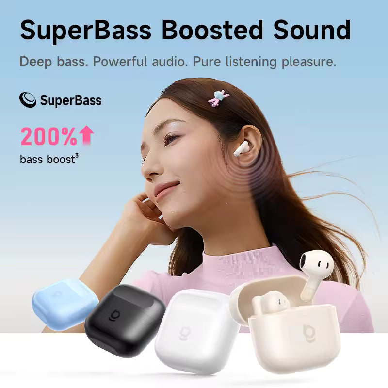 Auriculares Inalámbricos Baseus Bass BS2 Lite — Bluetooth 6.0, ENC, 40H, IP55