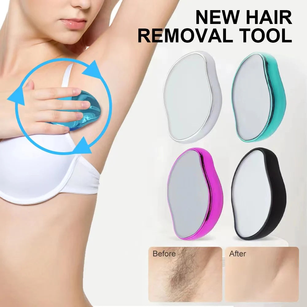 Depilador de Cristal Físico Reutilizable — Herramienta Suave para Eliminar Vello Corporal