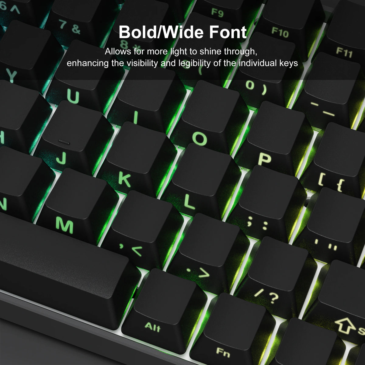 Teclas Mecánicas Retroiluminadas PBT 136 Teclas — Perfil OEM para Switches MX
