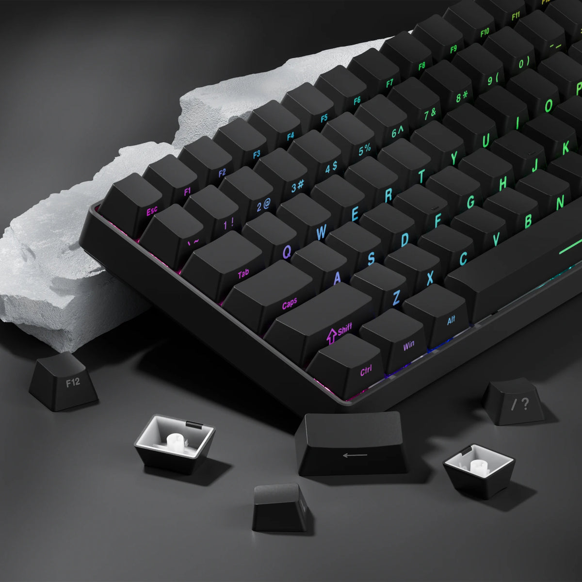 Teclas Mecánicas Retroiluminadas PBT 136 Teclas — Perfil OEM para Switches MX