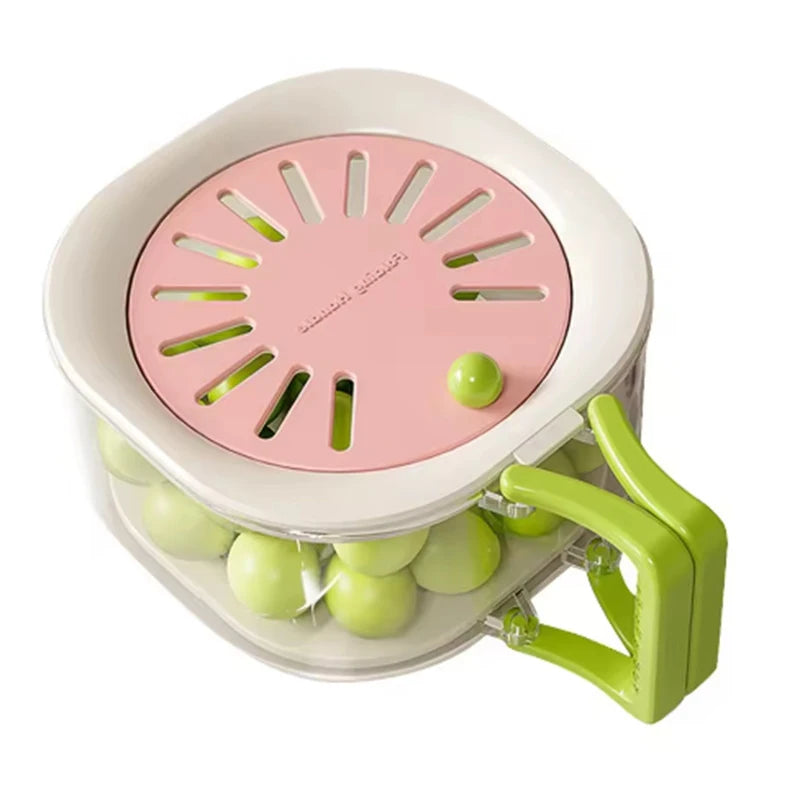 Cesta Escurridora de Frutas y Verduras Plegable 2 en 1 con Tapa Antipolvo