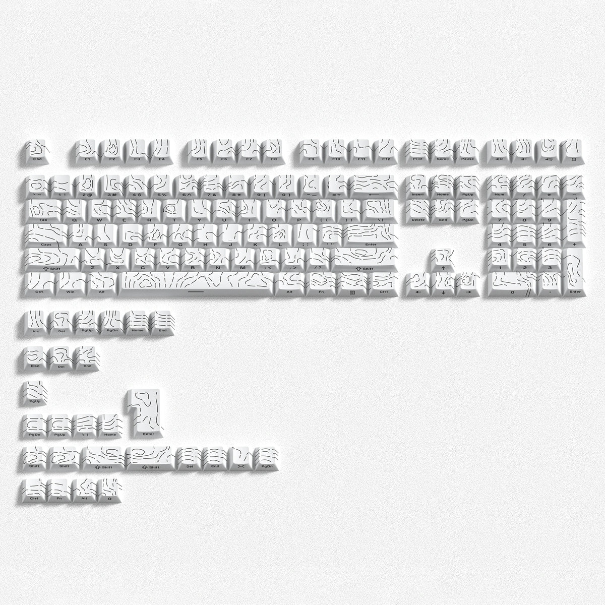 Teclas Mecánicas Retroiluminadas PBT 136 Teclas — Perfil OEM para Switches MX