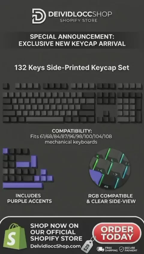 Teclas Mecánicas Retroiluminadas PBT 136 Teclas — Perfil OEM para Switches MX